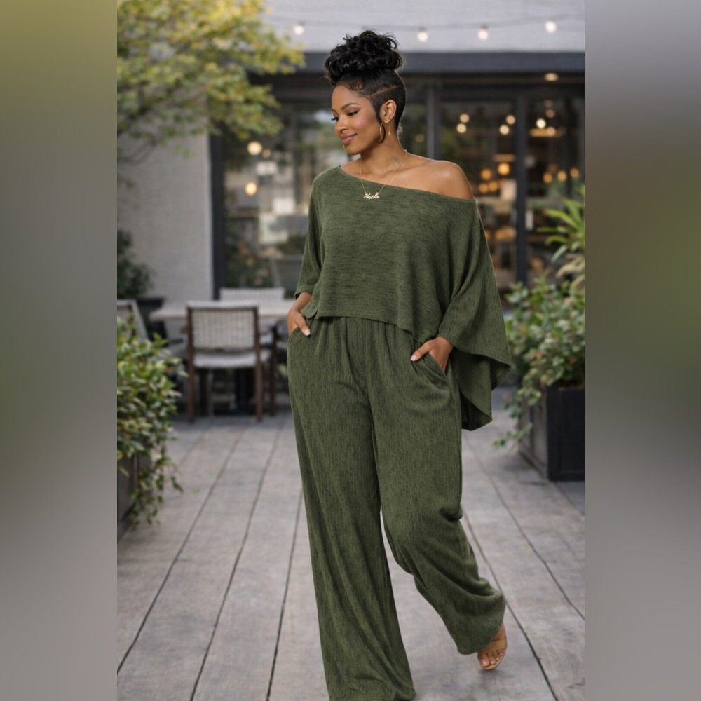 Women's Olive Green Pant Set